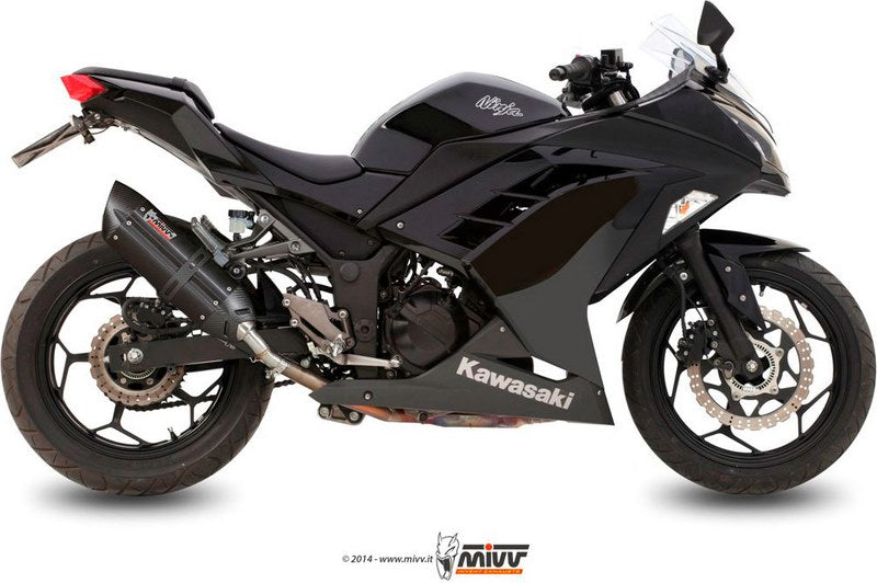 Mivv SPORT SUONO SLIP-ON Muffler BLACK STAINLESS STEEL for KAWASAKI NINJA 300 2013 - 2016 ECE approved  | K.038.L9