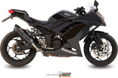 Mivv SPORT SUONO SLIP-ON Muffler BLACK STAINLESS STEEL for KAWASAKI NINJA 300 2013 - 2016 ECE approved  | K.038.L9