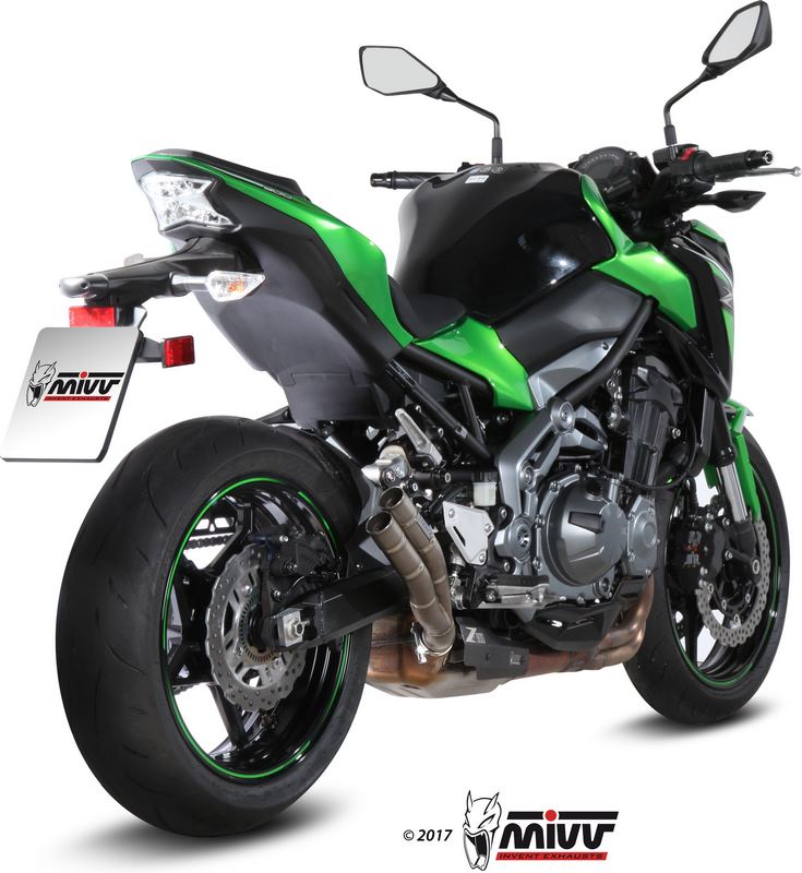 Mivv SPORT DOUBLE GUN SLIP-ON Muffler FULL TITANIUM for KAWASAKI Z900 2017 ECE approved (Euro4)  | K.045.LDG
