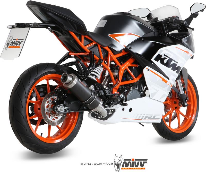 Mivv SPORT GP Imp. compl./Full sys. 1x1 CARBON for KTM RC 390 2014 - 2016 EC approved Catalyzer is included | KT.015.L2S