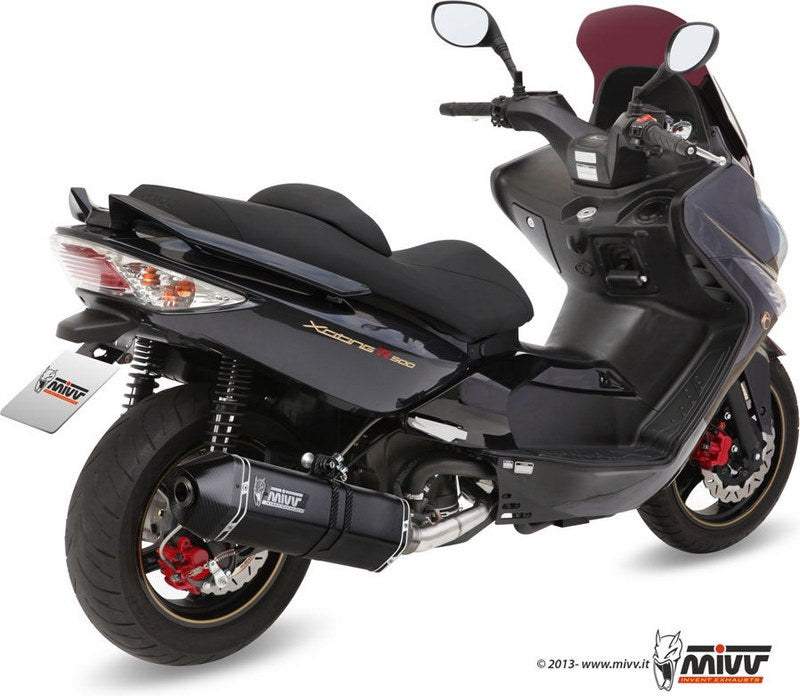 Mivv SPORT SPEED EDGE Imp. compl./Full sys. 1x1 BLACK STAINLESS STEEL for KYMCO XCITING 500 2013 - 2014 EC approved  | O.003.LRB