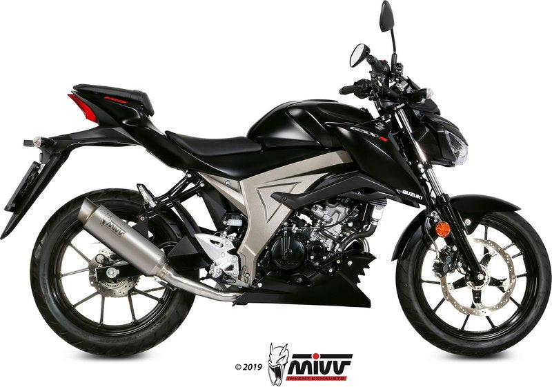 Mivv SPORT GPpro Imp. compl./Full sys. 1x1 TITANIUM for SUZUKI GSX-R 125 2017 ECE approved if optionally catalysed (Euro4) Catalyzer is included | S.055.L6P