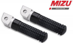 Mizu Race driver's footpeg, including ABE, Silver/Black | 409TS1110008