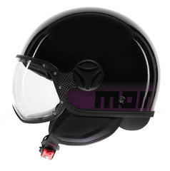 MOMO DESIGN HELMET FGTR CLASSIC MOMODESIGN E2206, STRIPES BLACK/FUCSIA | 21184A7001011