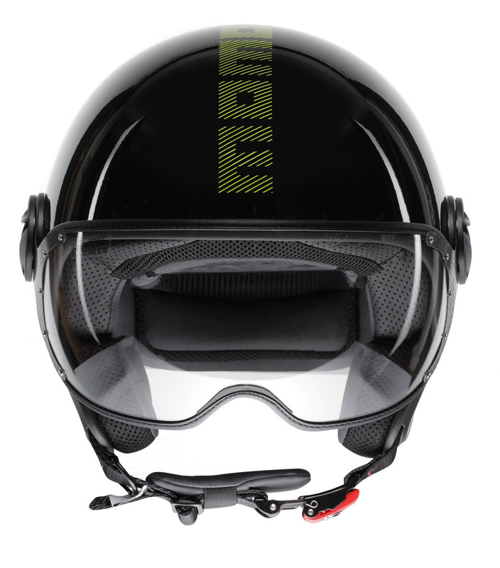 MOMO DESIGN HELMET FGTR CLASSIC MOMODESIGN E2206, STRIPES BLACK/YELLOW FLUO | 21184A7001012