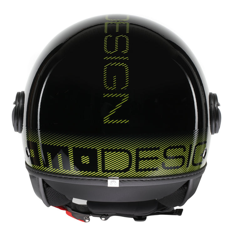 MOMO DESIGN HELMET FGTR CLASSIC MOMODESIGN E2206, STRIPES BLACK/YELLOW FLUO | 21184A7001012