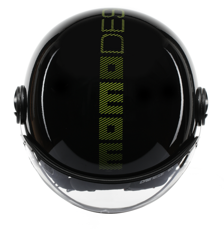 MOMO DESIGN HELMET FGTR CLASSIC MOMODESIGN E2206, STRIPES BLACK/YELLOW FLUO | 21184A7001012