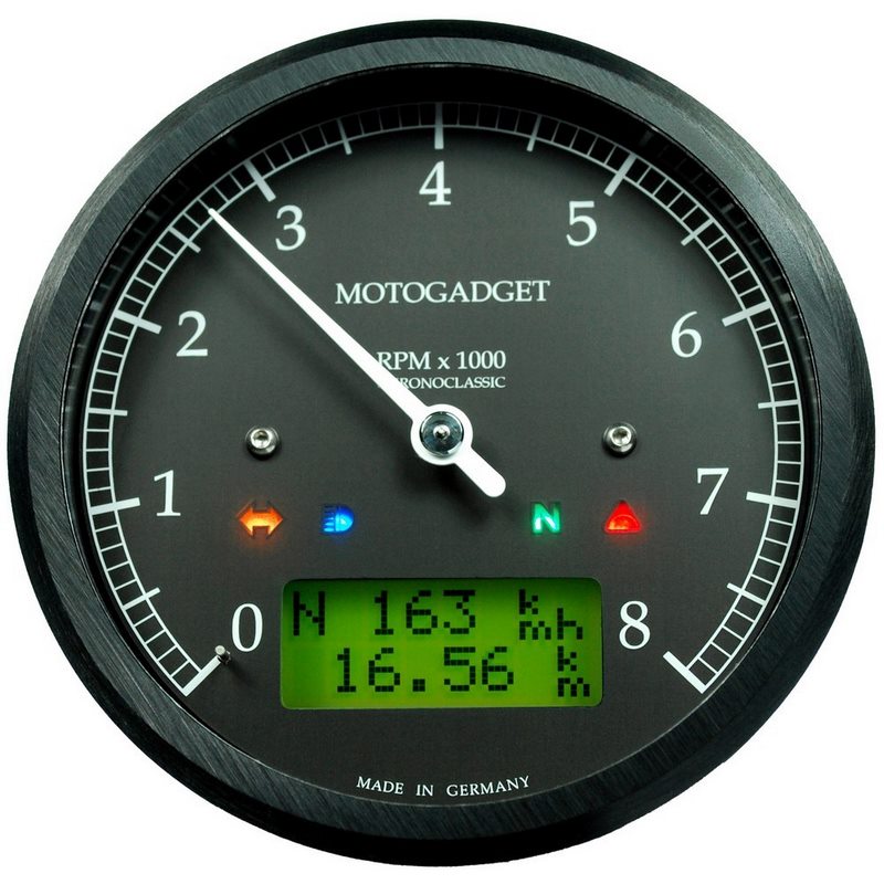 Motogadget Chronoclassic 8 (Green Lcd) Black | 2004048