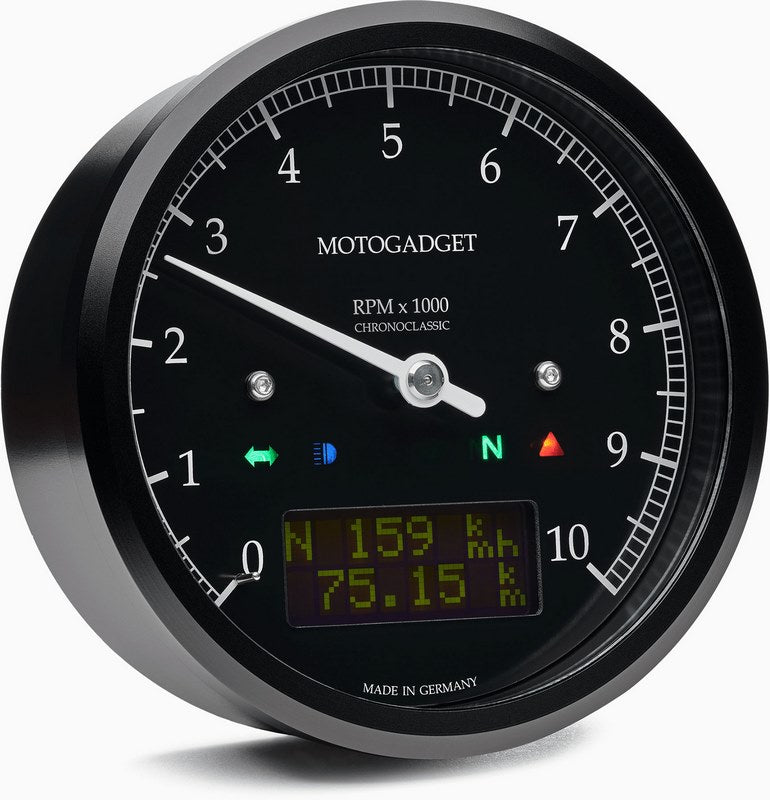 Motogadget Chronoclassic 10 (Green Lcd) Polished | 2004050