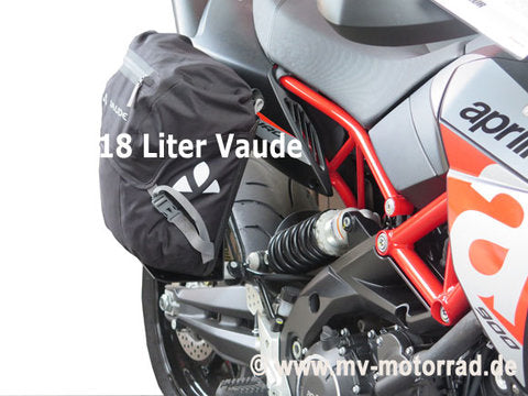 MV Motorrad Luggage Rack for Passenger's Footrest for BMW Solo Drivers with VAUDE bag II 18 Liters - Aluminum in new Design - 905316alu-bmw-VAUDE-Tasche-II-18-Liter