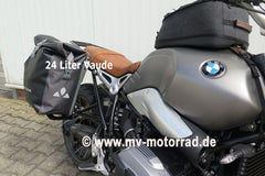 MV Motorrad Luggage Rack for Passenger's Footrest for BMW Solo Drivers with VAUDE bag II 18 Liters - Aluminum in new Design - 905316alu-bmw-VAUDE-Tasche-II-18-Liter