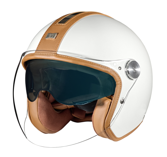 NEXX Garage Helmet X.G30 GROOVY WHITE, CAMEL, Size: XS | 01G3000428111