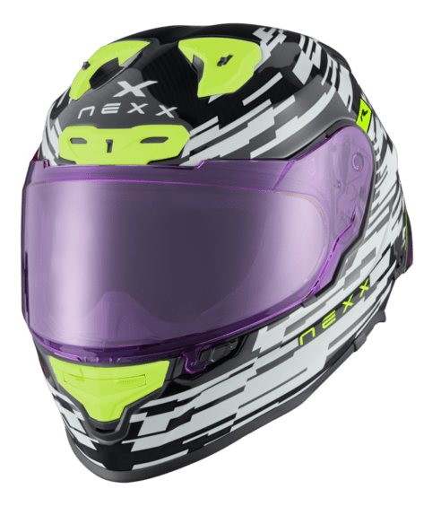 NEXX Race Helmet X.R3R GLITCH RACER WHITE NEON, Size: XXS | 01XR323415159