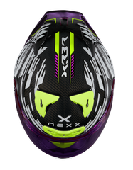 NEXX Race Helmet X.R3R GLITCH RACER WHITE NEON, Size: XXS | 01XR323415159