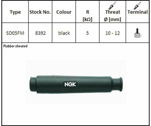 NGK Spark Plug Cap SD05FM | 8392