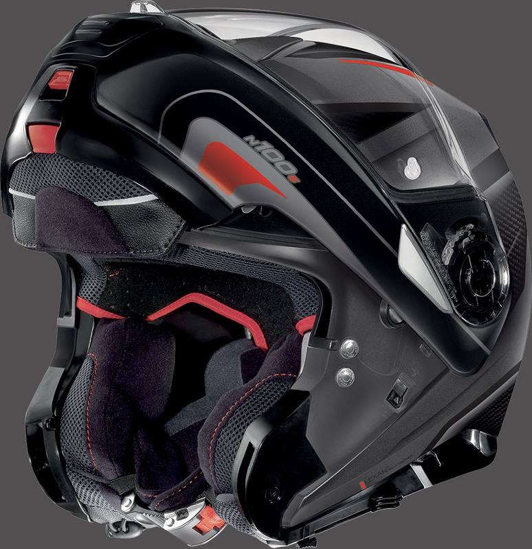 Nolan Flip-Up Helmet N100-5 ORBITER N-COM, Grey Red | N15000536068