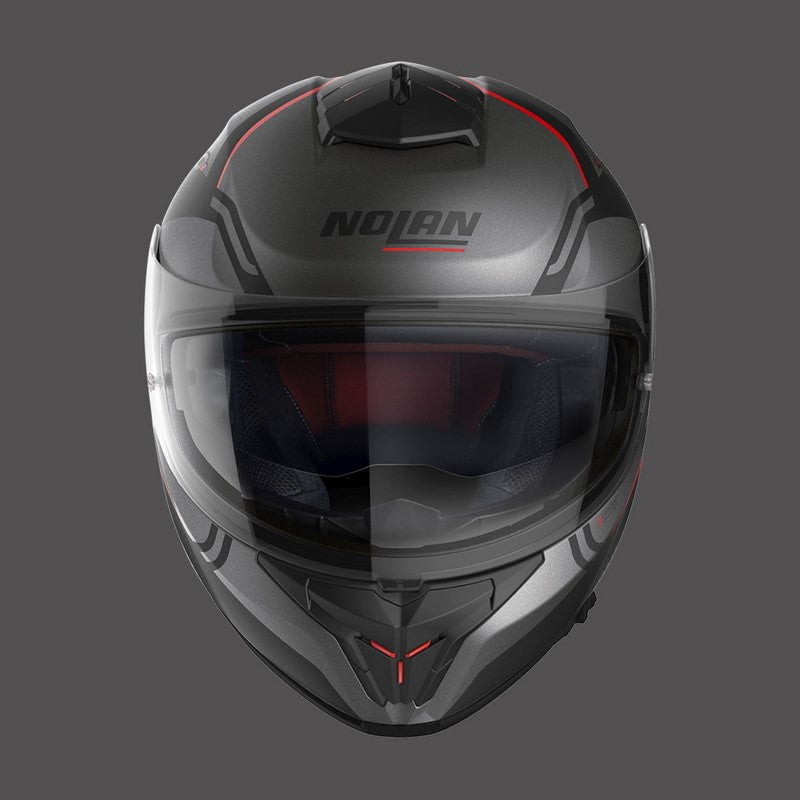 Nolan Full Face Helmet N80.8 Astute N-com Red Lava Grey Matt | N88000529024