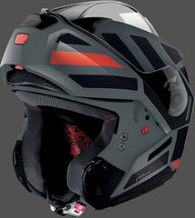 Nolan Flip-Up Helmet N90-3 LANEWAY N-COM, Grey Red | N93000649042
