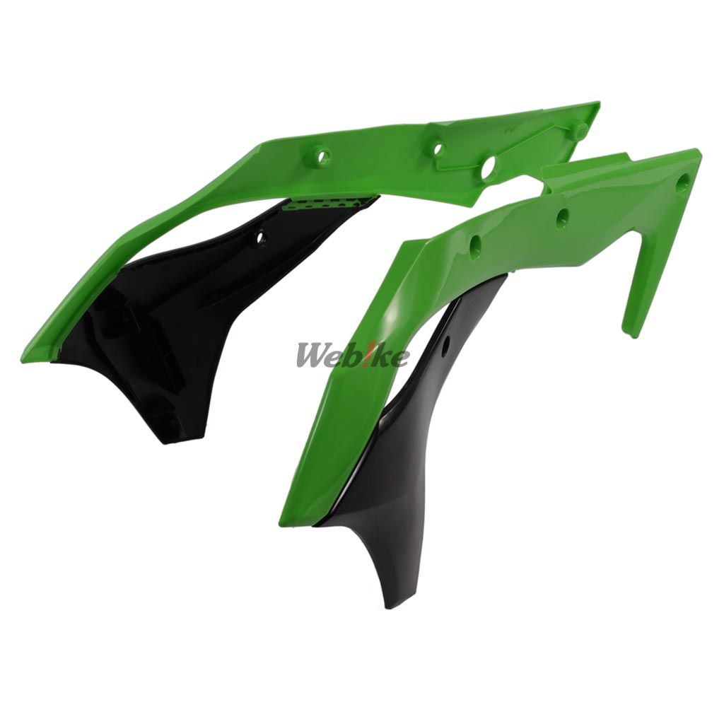 POLISPORT RADIATOR COVERS BLACK/GREEN | 8412300001