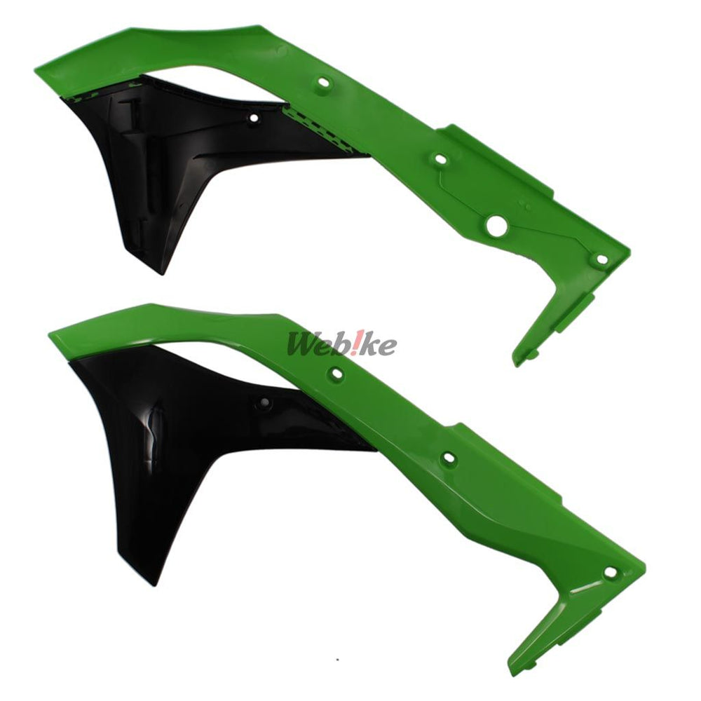 POLISPORT RADIATOR COVERS BLACK/GREEN | 8412300001