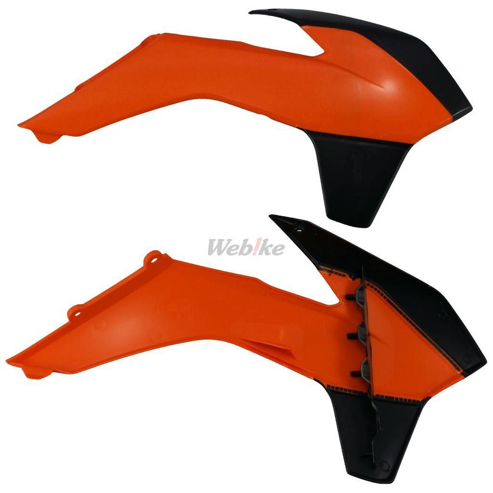 RADIATOR SCOOPS, ORANGE/BLACK