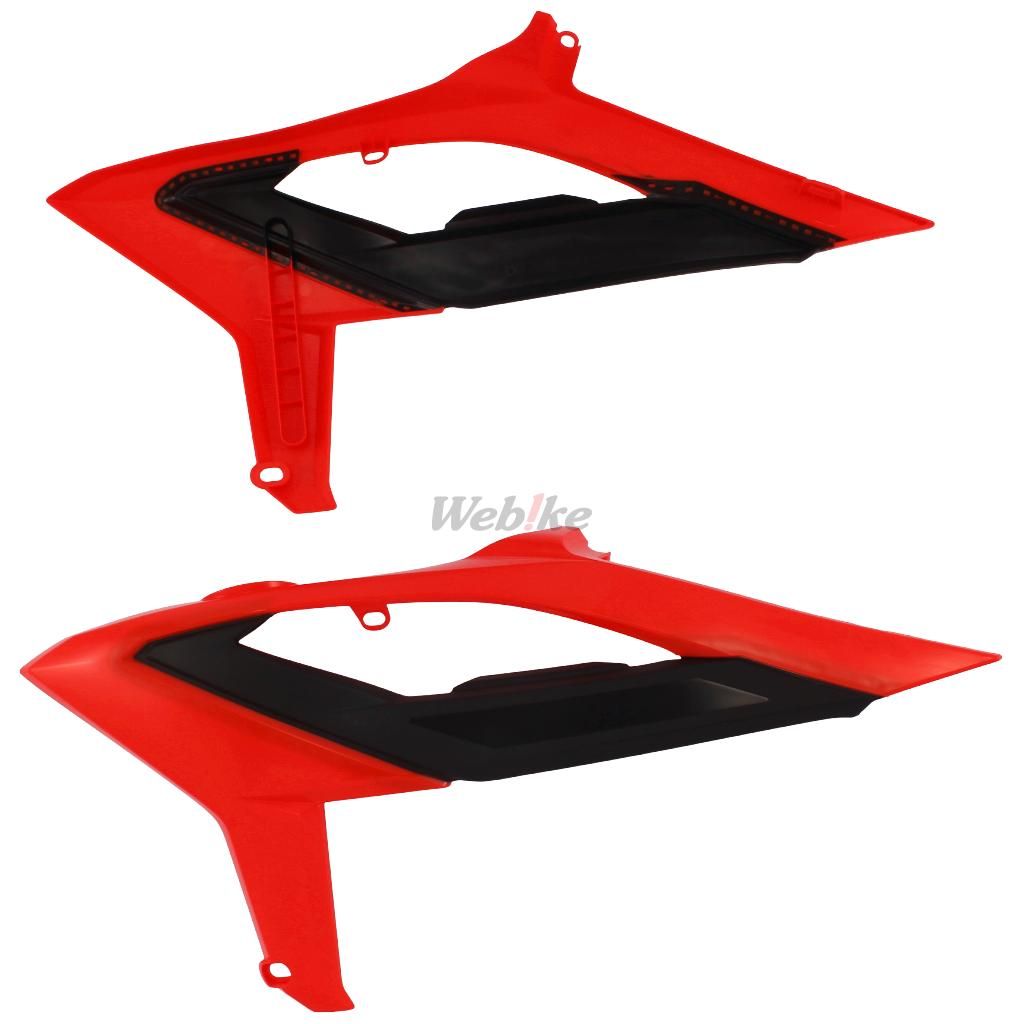 RADIATOR SCOOPS, RED/BLACK