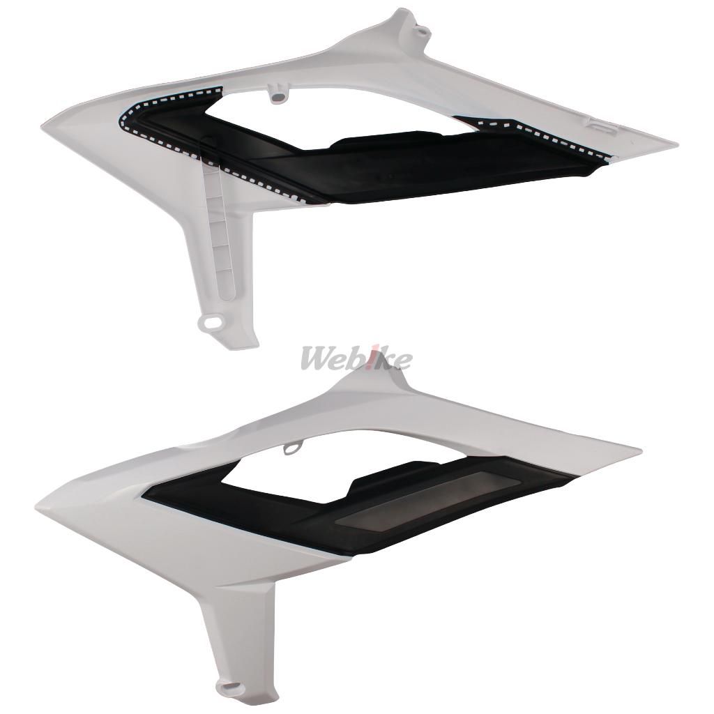 RADIATOR SCOOPS, WHITE/BLACK