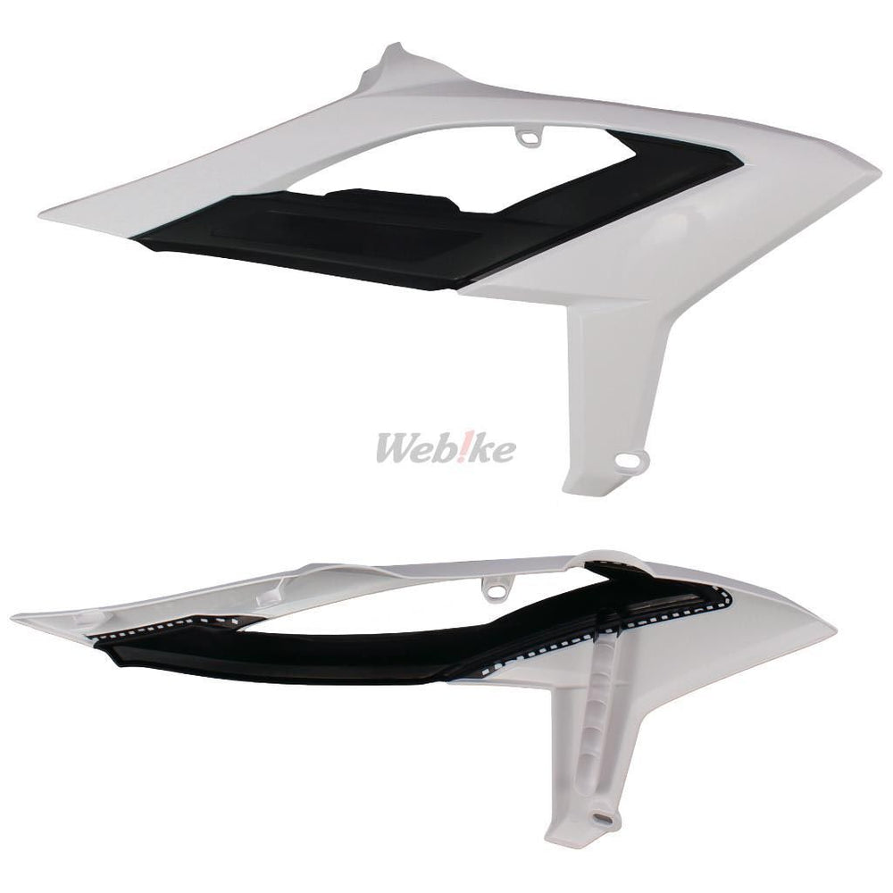RADIATOR SCOOPS, WHITE/BLACK
