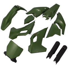 Full Kit with BLACK fork guards, CAMO GREEN