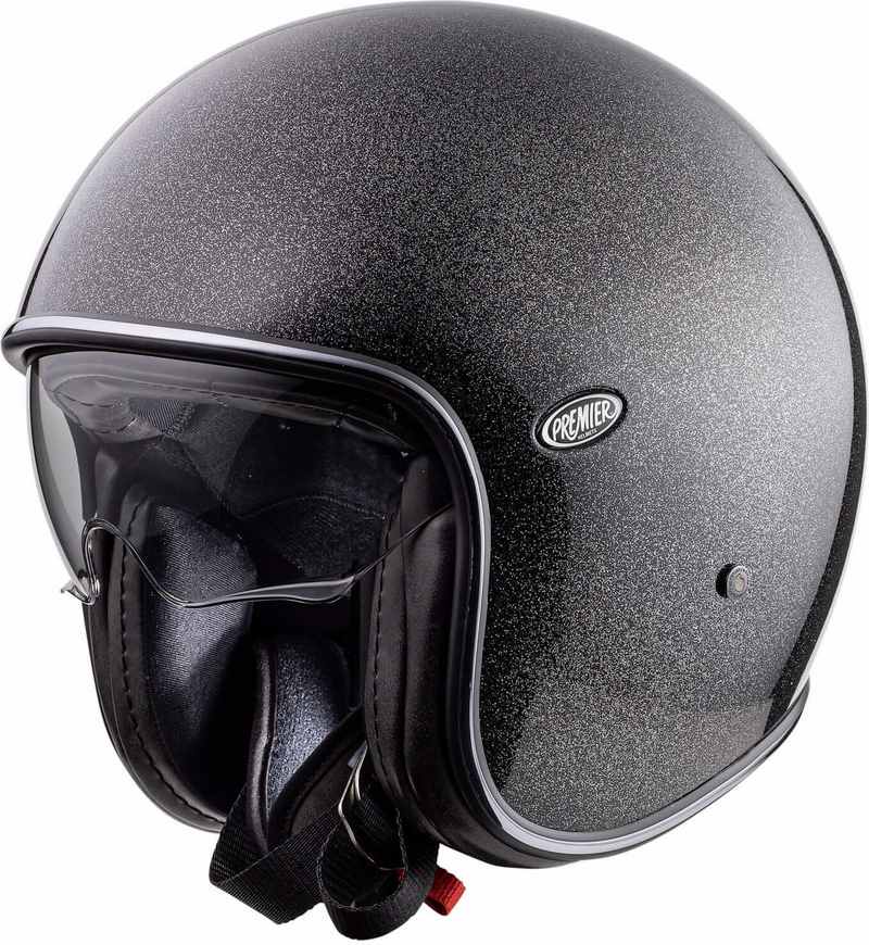 Premier Open Face Helmet VINTAGE U9 GLITTER SILVER | APJETVIEFIBGL90