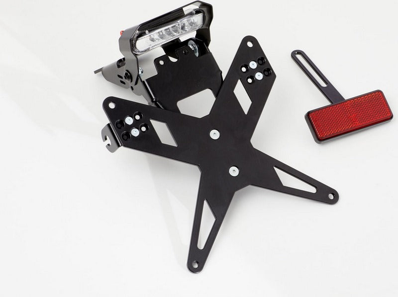PROTECH license plate holder kit including LED-taillight, reflector and plate light , Black | 7210046