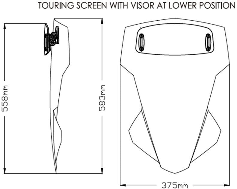 Puig TOURING WINDSHIELD WITH VISOR FOR YAMAHA MT-07 TRACER 2020 | 20435