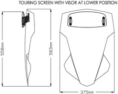 Puig TOURING WINDSHIELD WITH VISOR FOR YAMAHA MT-07 TRACER 2020 | 20435