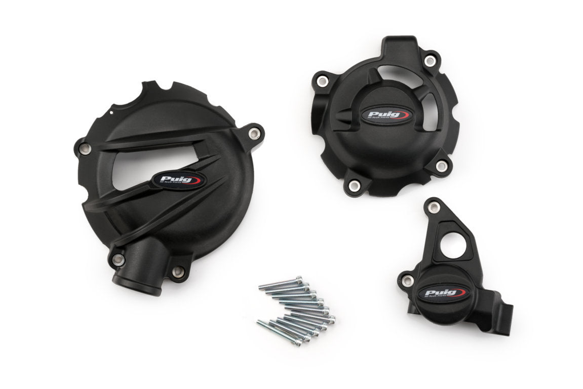 Puig Engine Cover Track For Championship Black | 21503N
