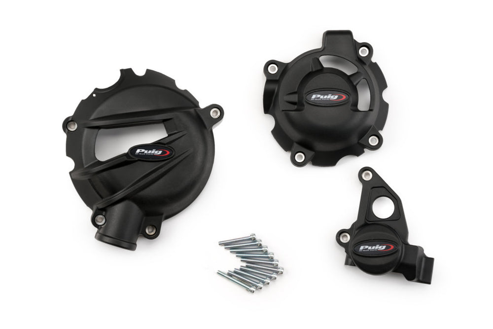 Puig Engine Cover Track For Championship Black | 21503N