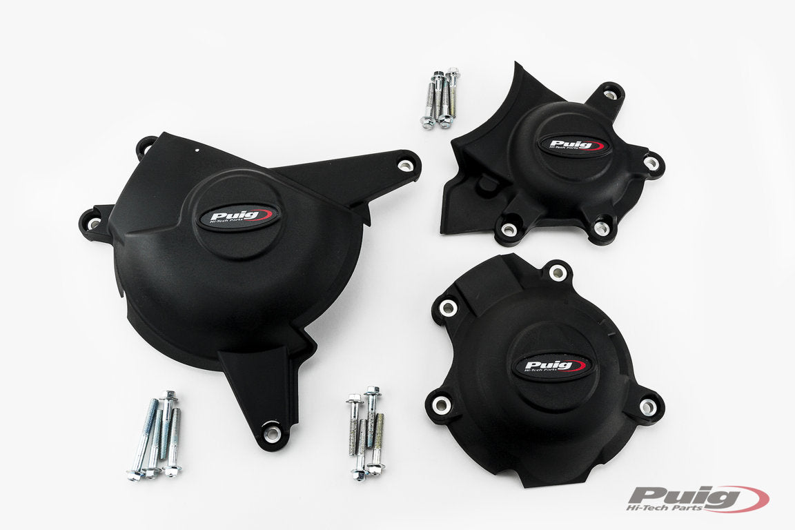 Puig Engine Cover Track For Championship Black | 21517N