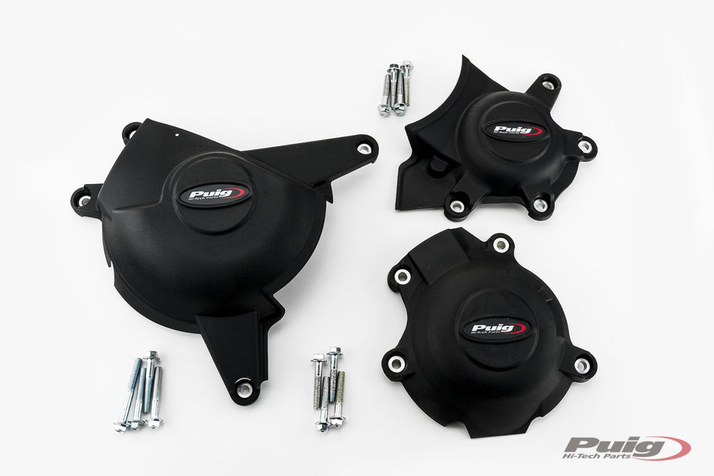 Puig Engine Cover Track For Championship Black | 21517N