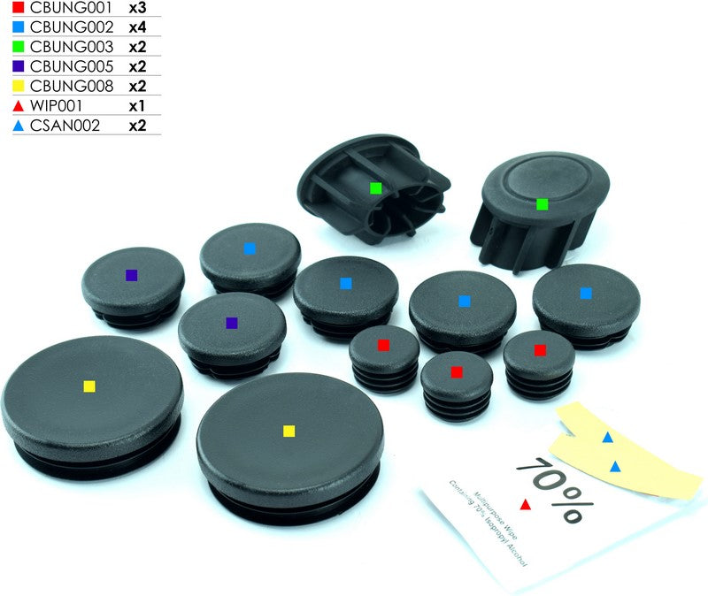 Pyramid Plastics BMW R1200 R Frame End Caps Matte Black 2015> | 089401