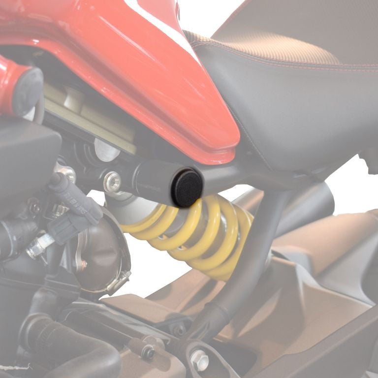 Pyramid Plastics Ducati Monster 821 Frame End Caps Matte Black 2014>2016 | 089503
