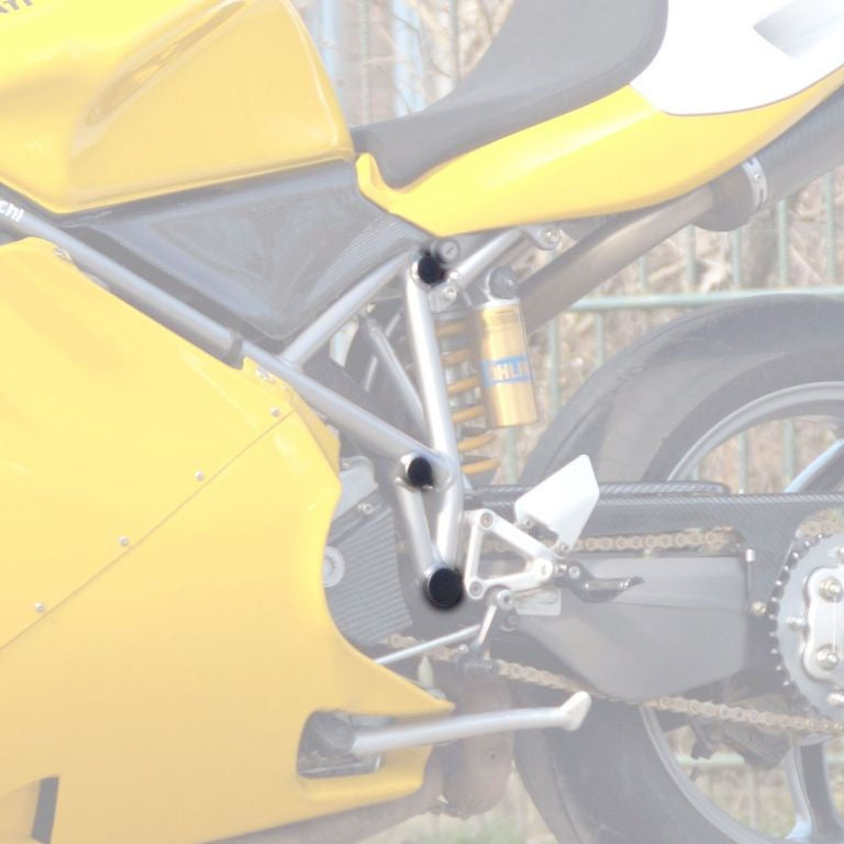 Pyramid Plastics Ducati 996 Frame End Caps Matte Black 1999>2001 | 089510