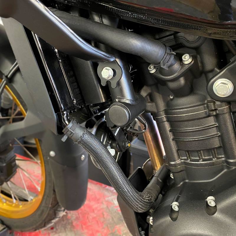 Pyramid Frame End Caps | Matte Black | Royal Enfield Guerrilla 450 2024>Current | 089750