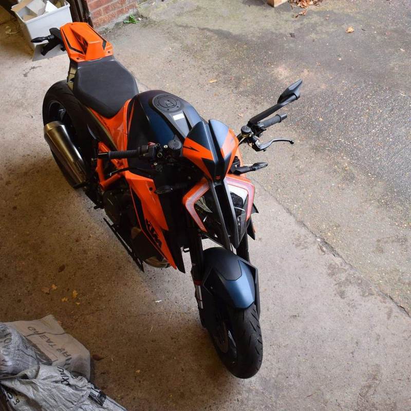 Pyramid Plastics Seat Cowl | Gloss Orange & Gloss Blue | KTM 1290 Superduke R 2020> | 19990D