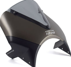 Pyramid Fly Screen | Matte Ironstone & Matte Storm Grey | Triumph Speed Twin 1200 2024>Current | 26000K