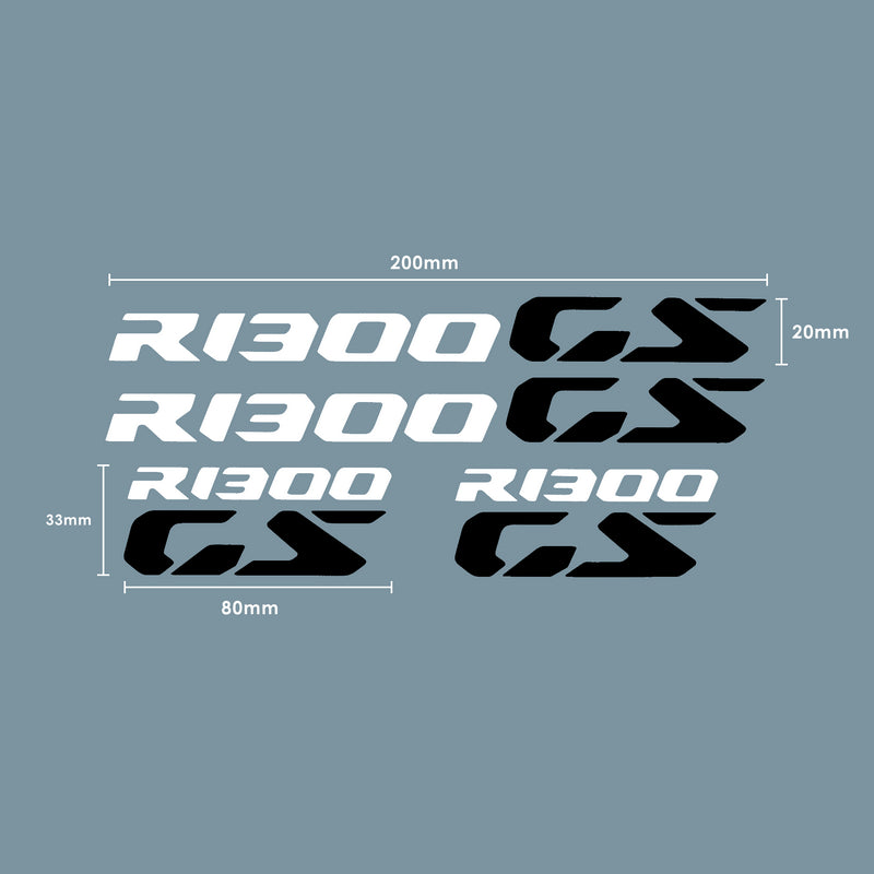 Decals Logo White & Black Set Of 4
