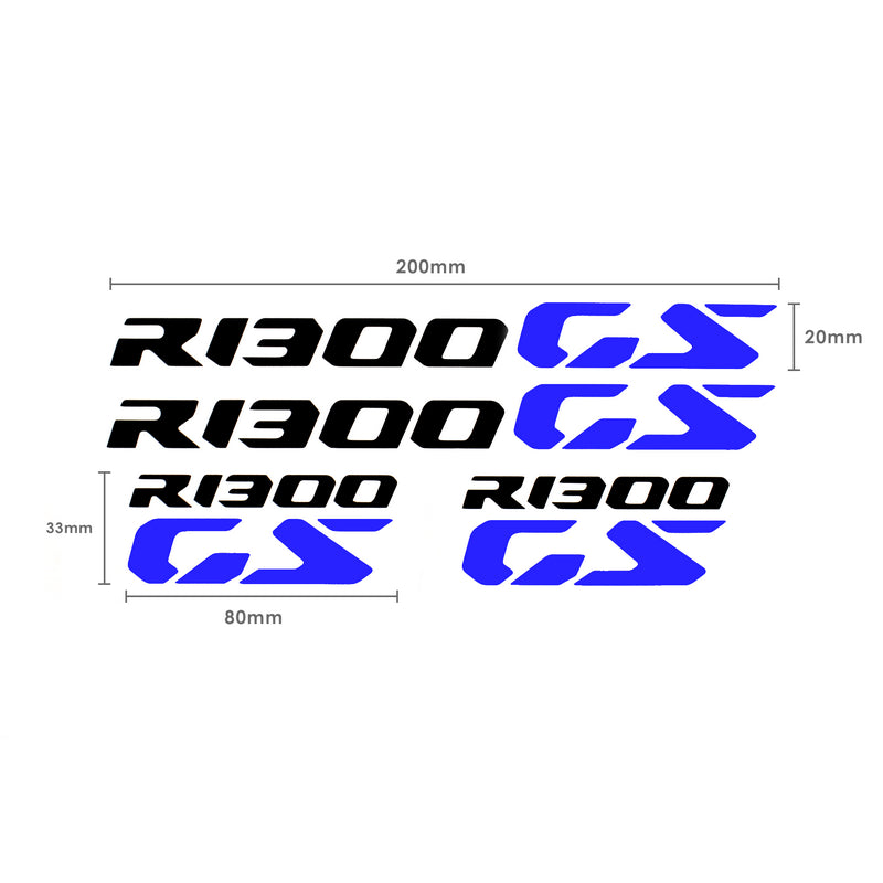 Decals Logo Black & Blue Set Of 4