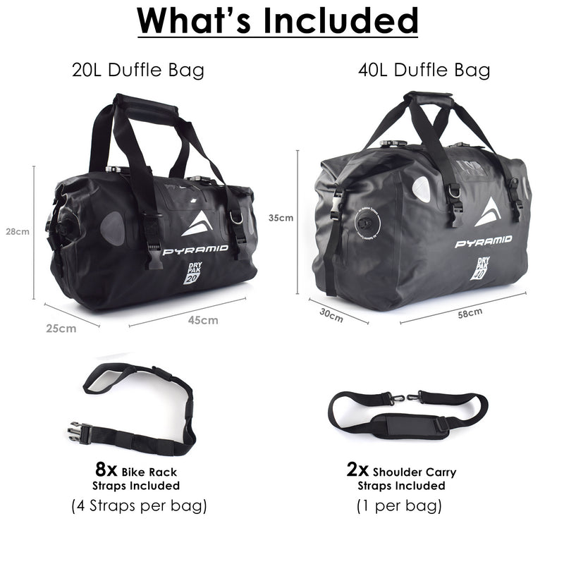 Waterproof Motorcycle Duffle Bag Bundle Grey