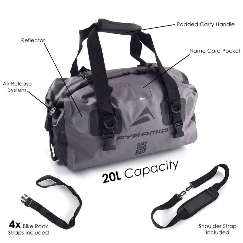 Waterproof 20L Motorcycle Duffle Bag Grey