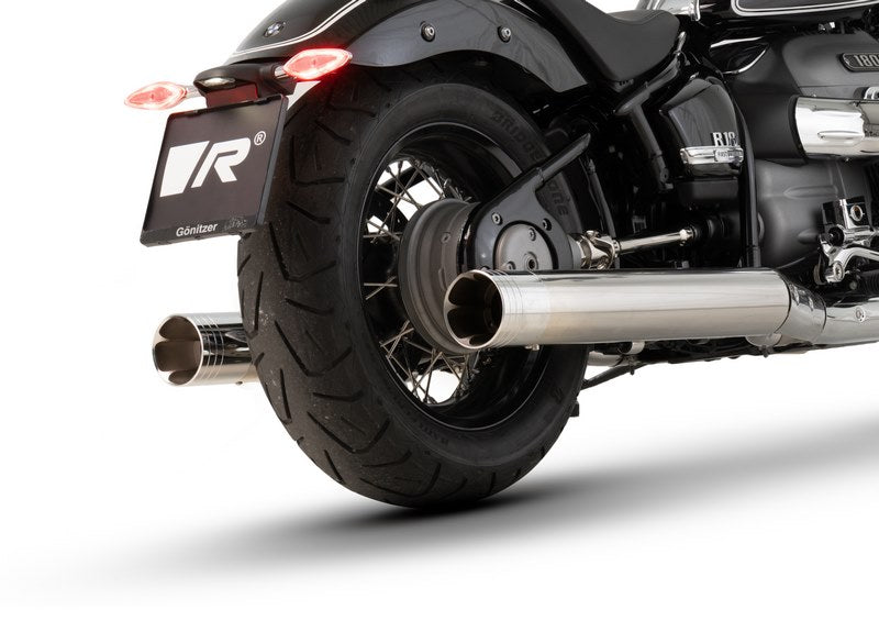 2X Custom Racing Slip On L/R, Stainless Chrome, Endcap Bmw R18 V2 2 Pcs., Alloy Chrome