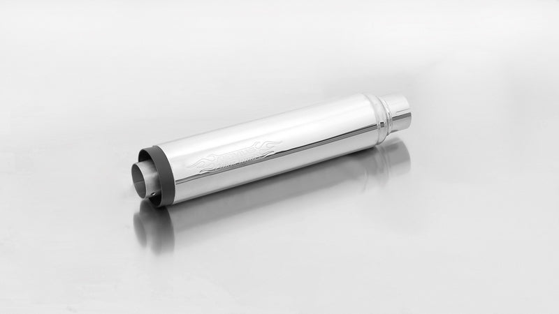 2X Custom Exhaust Stainless Chrome End Cap Straight End 2 Pcs. Stainless Chrome Connecting Tube Incl. Euro 4 Cat. 2 Pcs., EC Homologation
