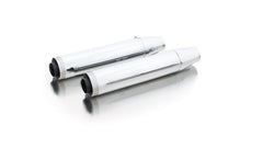 2X Custom Exhaust Stainless Chrome End Cap Straight End 2 Pcs. Stainless Chrome Connecting Tube Incl. Euro 4 Cat. 2 Pcs., EC Homologation